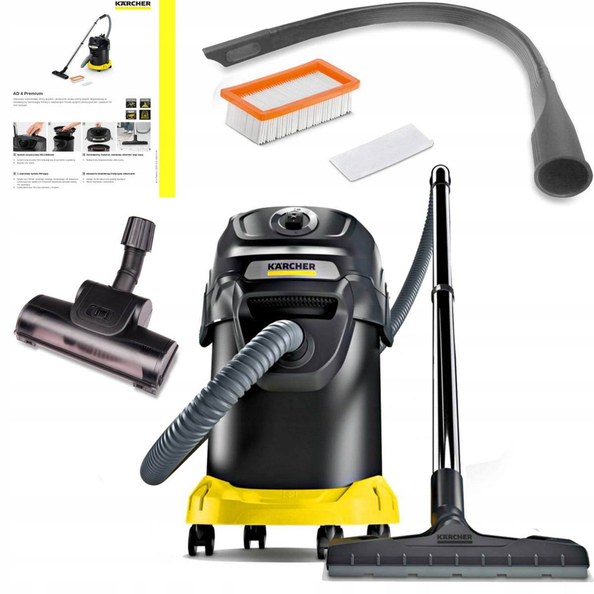 Krbový vysávač AD 4 KARCHER TURBO ZESTAW XL +