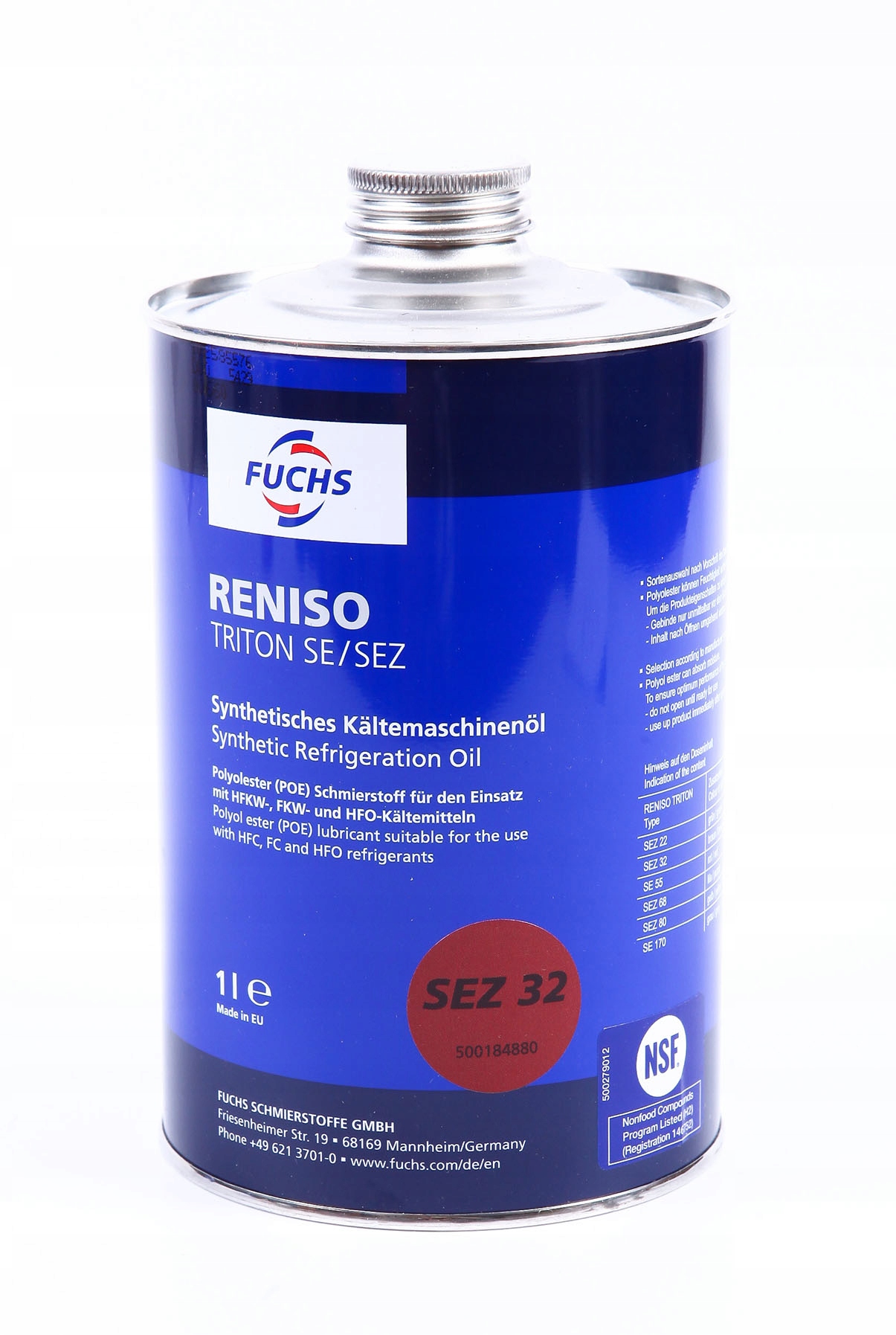 Syntetický chladiaci olej Reniso Triton SEZ32 1L