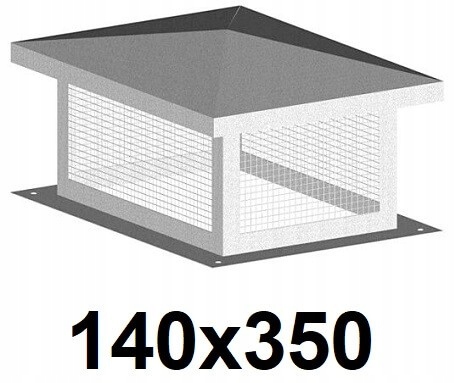 Komínová strieška - Kryt obálky komína, pozinkovaný 140x350 [mm]