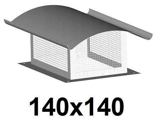 Komínová strieška - Kryt na komín so sieťkou Pozinkované 140 x 140 [mm]