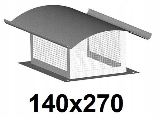 Komínová strieška - Kryt na komín so sieťkou Pozinkované 140x270 [mm]