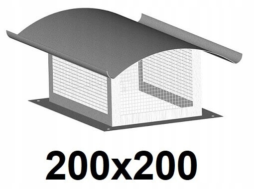 Komínová strieška - Kryt na komín so sieťkou Pozinkované 200 x 200 [mm]
