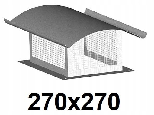 Komínová strieška - Kryt na komín so sieťkou Pozinkované 270 x 270 [mm]