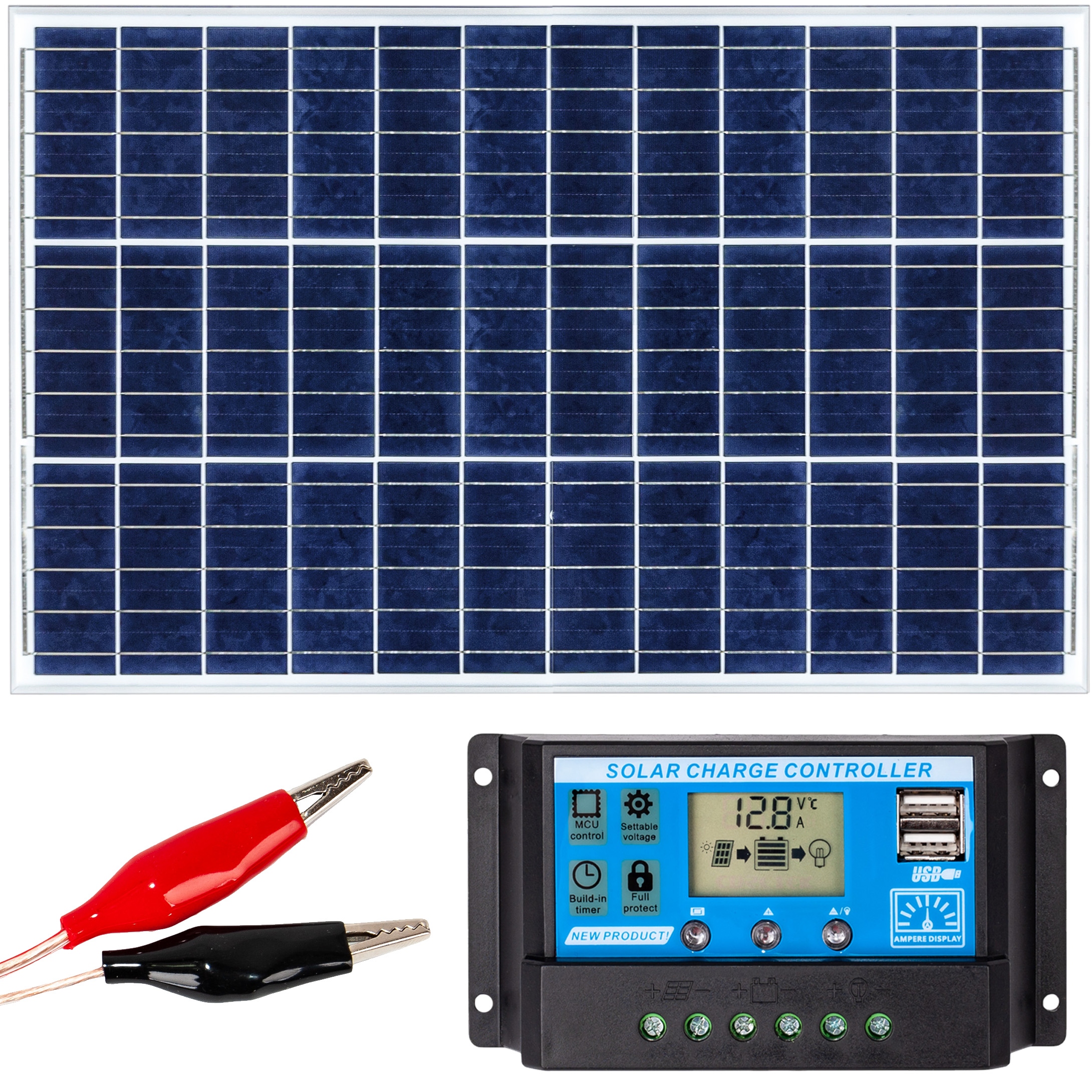 Solárny panel solárny batéria 70 W 12V regulátor