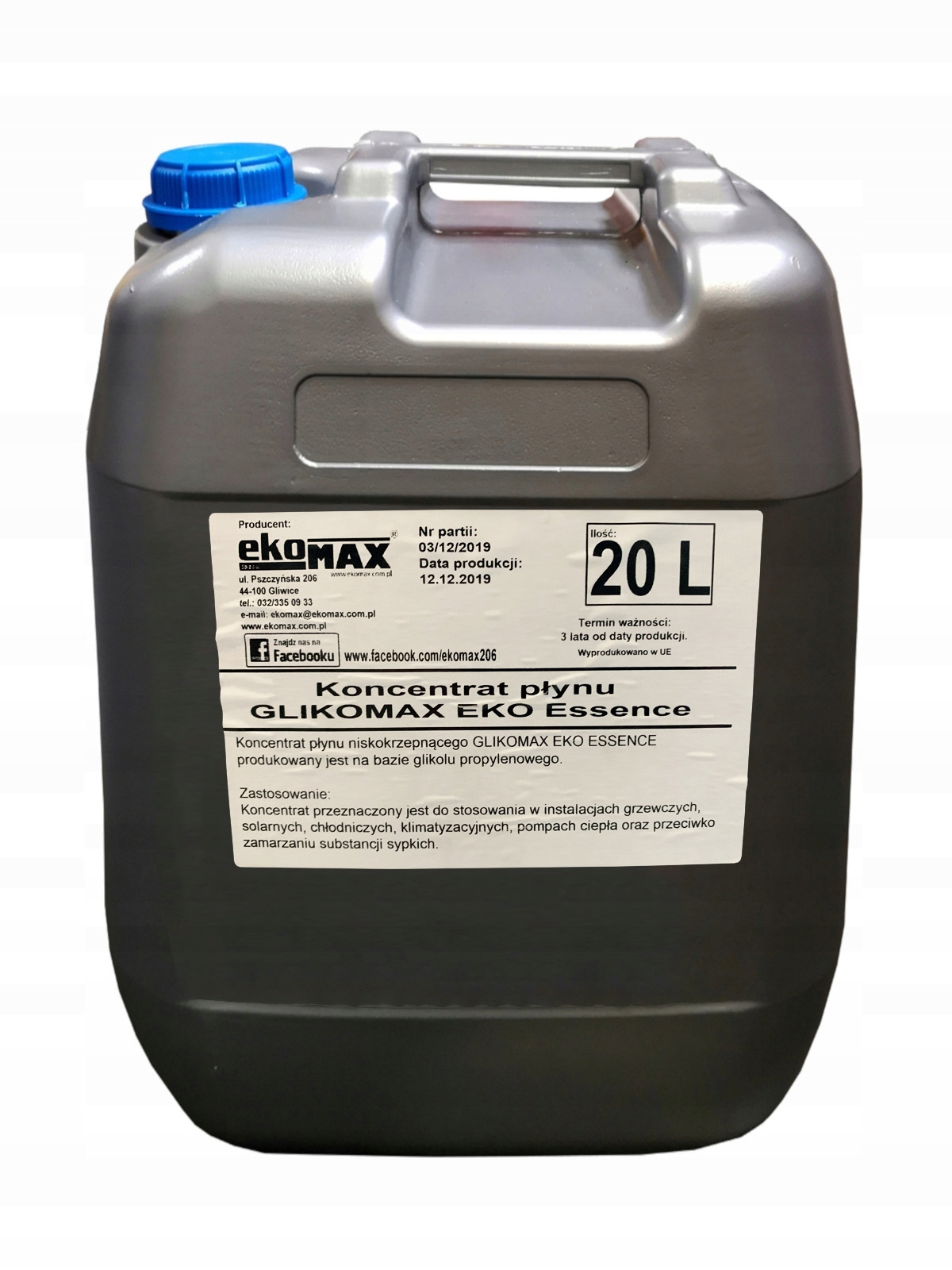 Solárny kapalný glycol propylén koncentrát 20 L eco