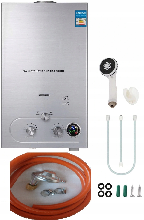 OHRIEVAČ VODY 12L LPG 24kW + LPG PLYNOVÁ SADA