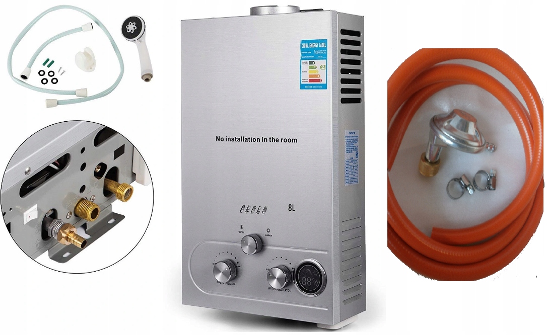 OHRIEVAČ VODY 8L 16kW LPG + LPG PLYNOVÁ SADA