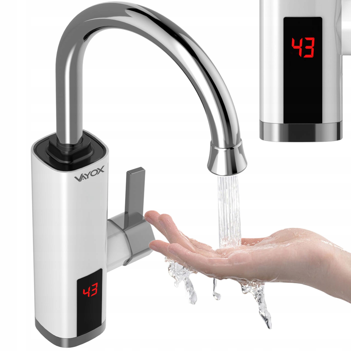 OKAMŽITOVÝ OHRIEVAČ VODY, ELEKTRICKÝ, LCD batéria, VAYOX KUCHYŇSKÁ batéria