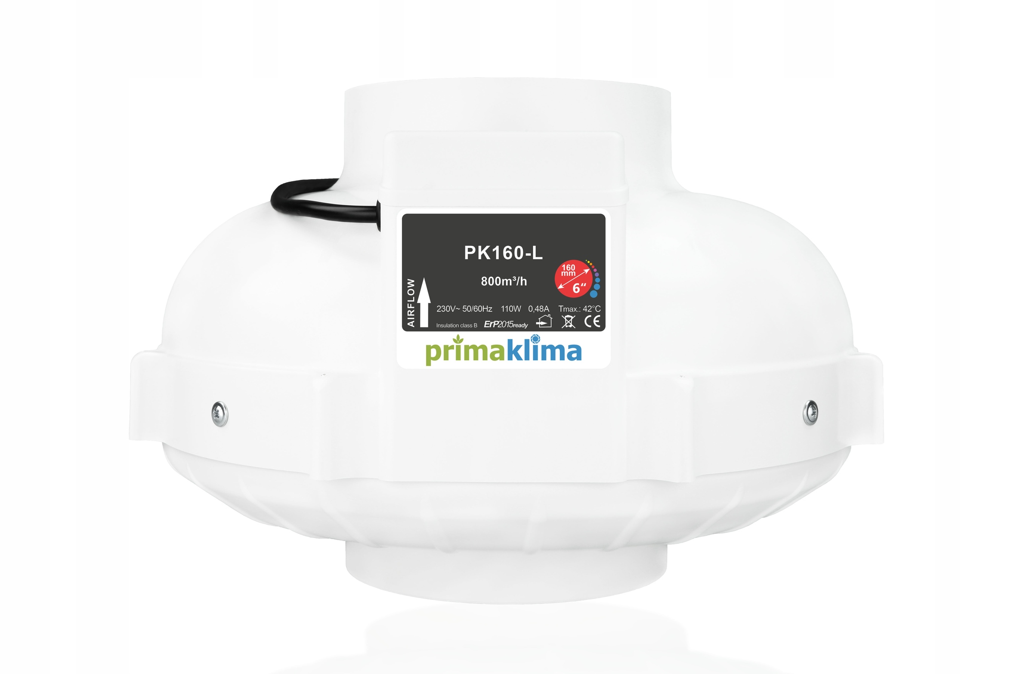 Ventilátor - PRIMA KLIMA CENTRIFUGÁLNY VENTILÁTOR Ø 160mm 800m3