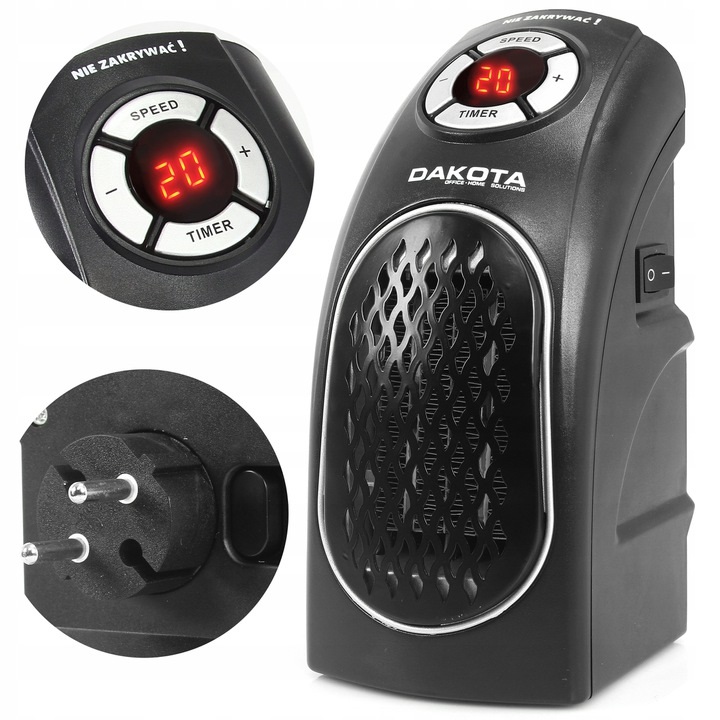 Prenosný keramický ohrievač 400 W pre kontakt