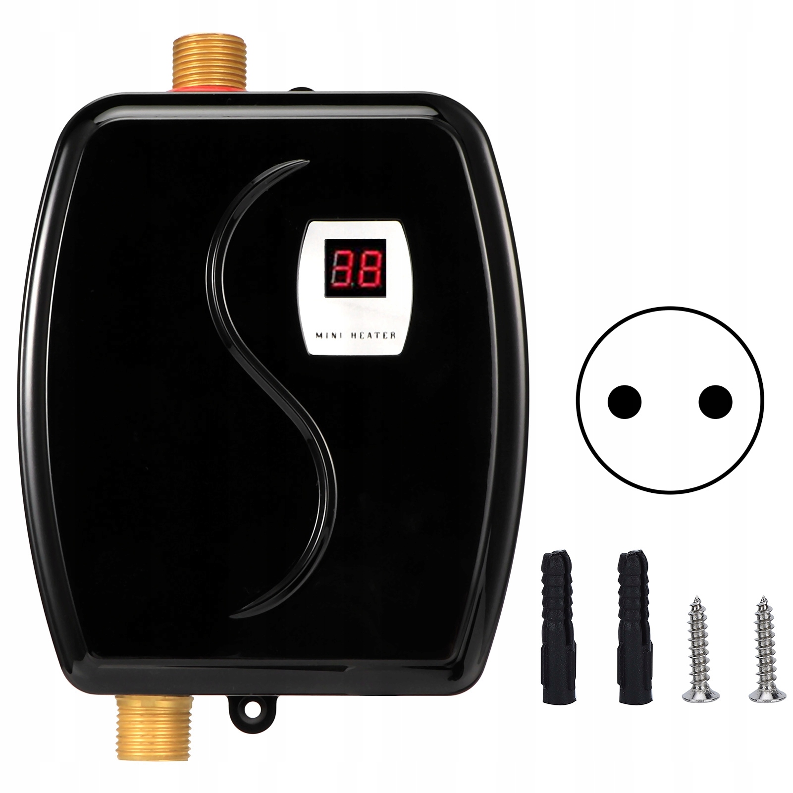 3,8 kW PRIETOK VODY ČIERNY MINI OHrievač
