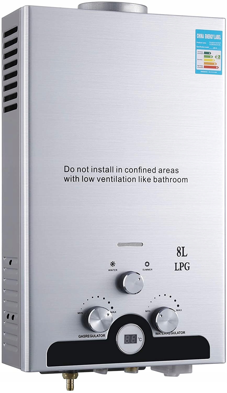 8L 16kW PLYNOVÝ OHrievač PRÍTOKU VODY NA LPG