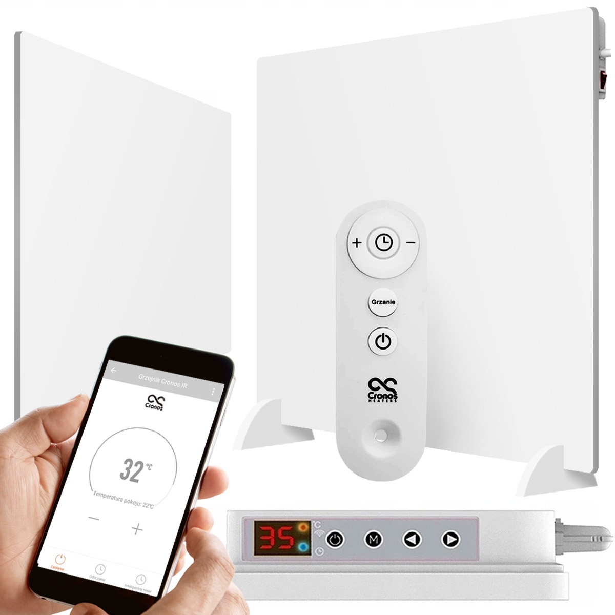 IR panel, infračervený ohrievač CRONOS 450 W APP WiFi