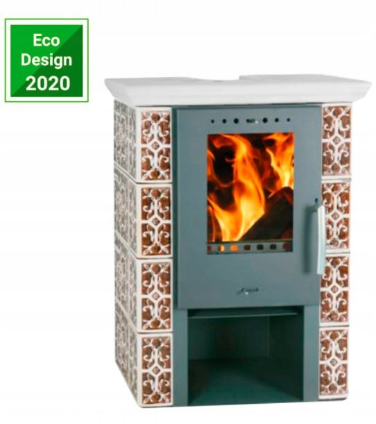 Kachľové kachle JASMIN dvojfarebné 10 kW hnedé Eco