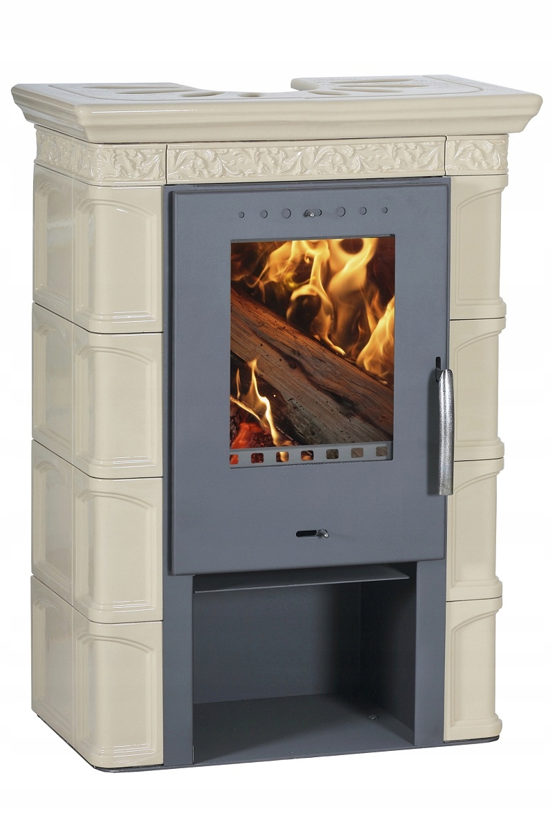 Kachľové kachľové pece MELITA II 10 kW. Biela káva