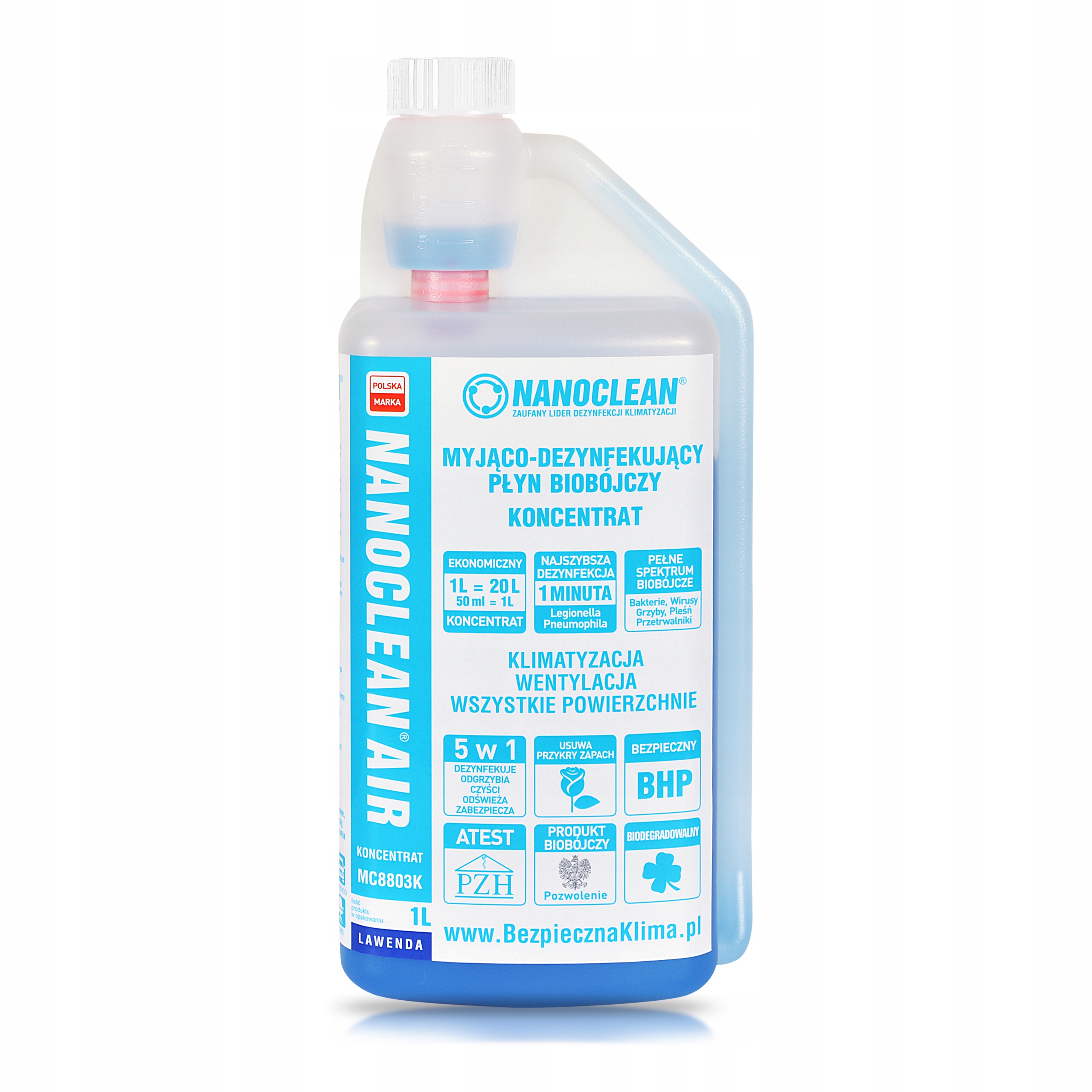 NANOCLEAN tekutina – koncentrát – levanduľová vôňa 1 l