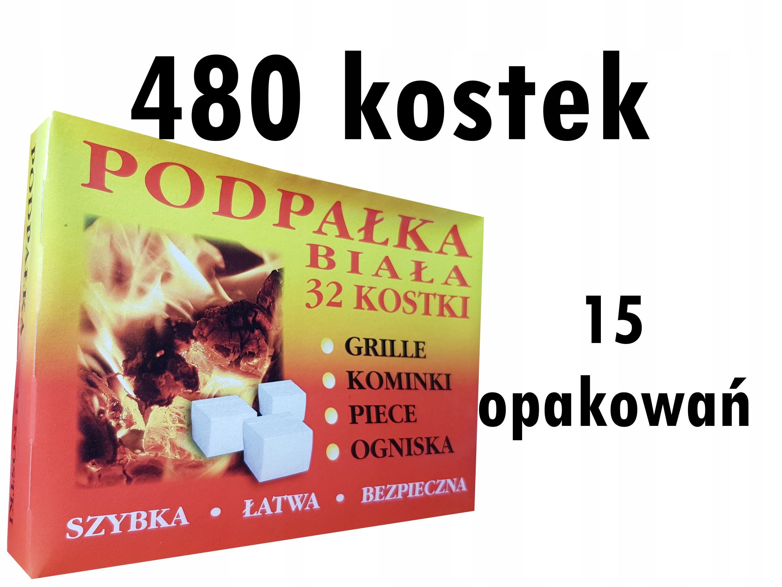 Zapaľovanie ohňa na krb, pec na podpaľovanie 480 kociek