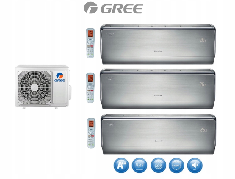 GREE U-CROWN SILV multi tepelné čerpadlo 2,6kW + 2x3,5kW