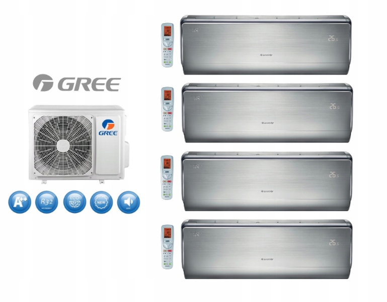 Multi tepelné čerpadlo GREE UCROWN SILVER 4x2,6kW 10kW