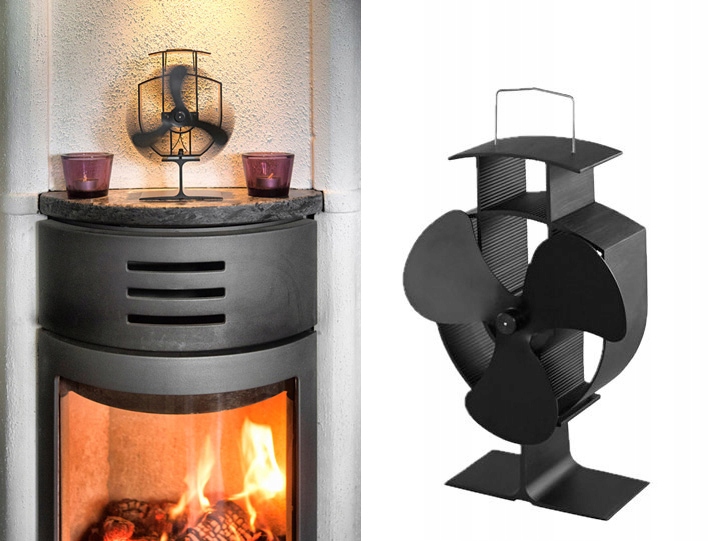 Praktický termoelektrický krbový ventilátor