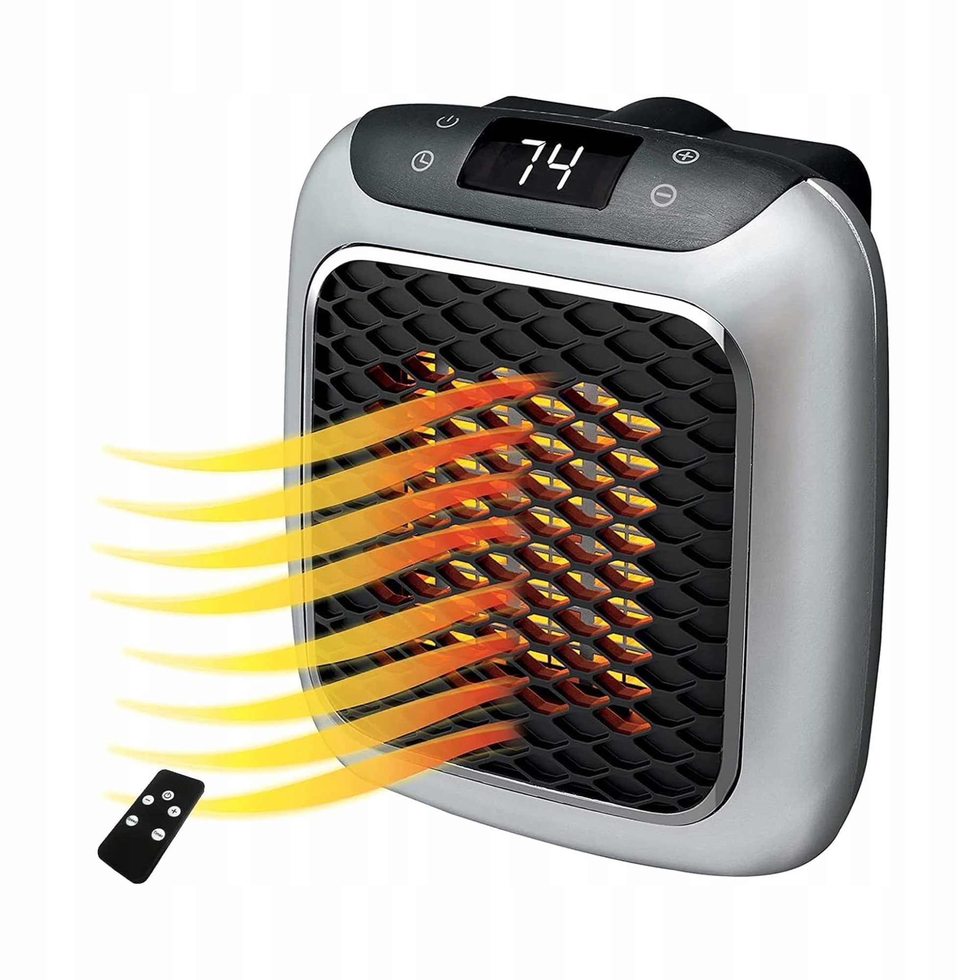 Prenosný sivý radiátor, s ventilátorom, reguláciou teploty