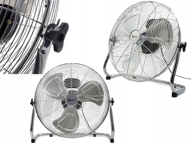 Ventilátor - Prenosný podlahový ventilátor, 45 cm, 120 W, oceľ