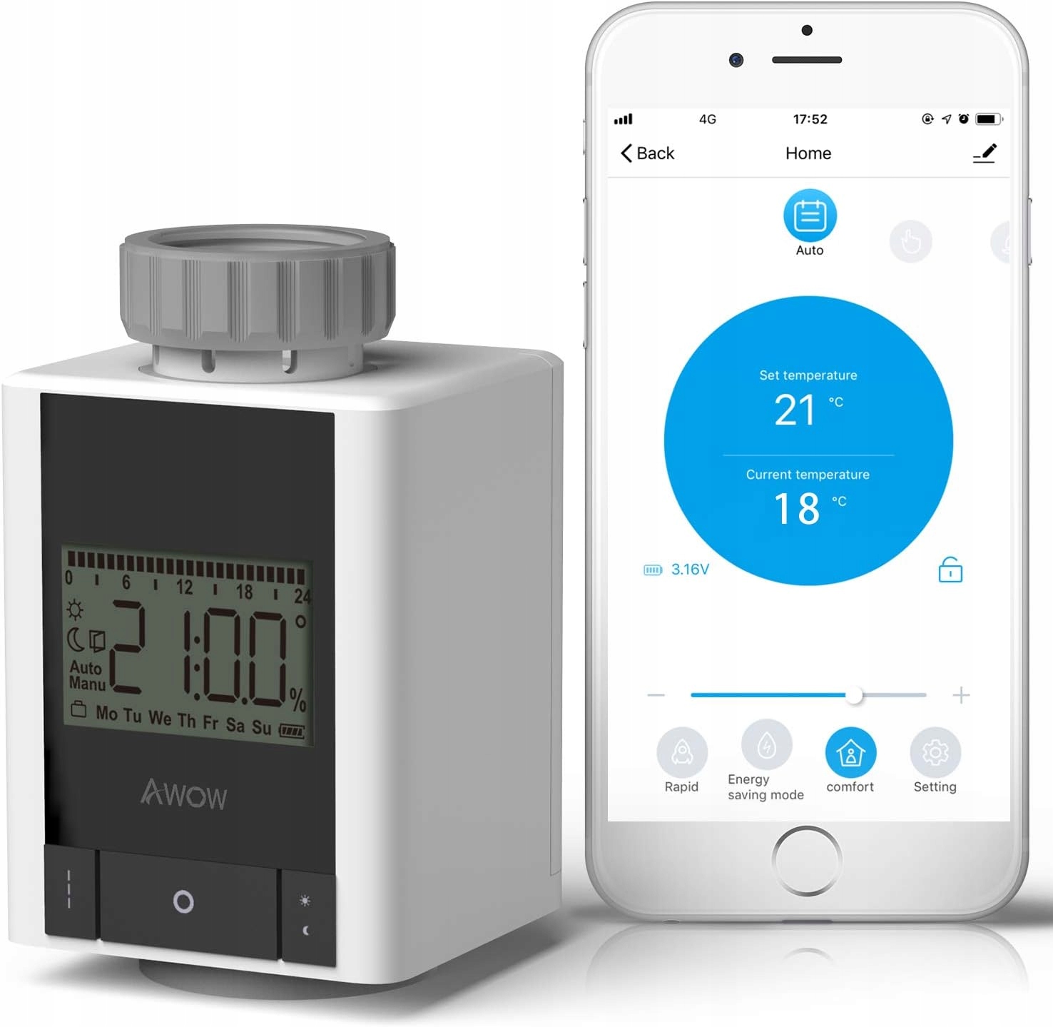 AWOW CHYTRÉ DOMÁCE TERMOSTATY PRE RADIÁTORY ALEXA GOOGLE ZIGBEE