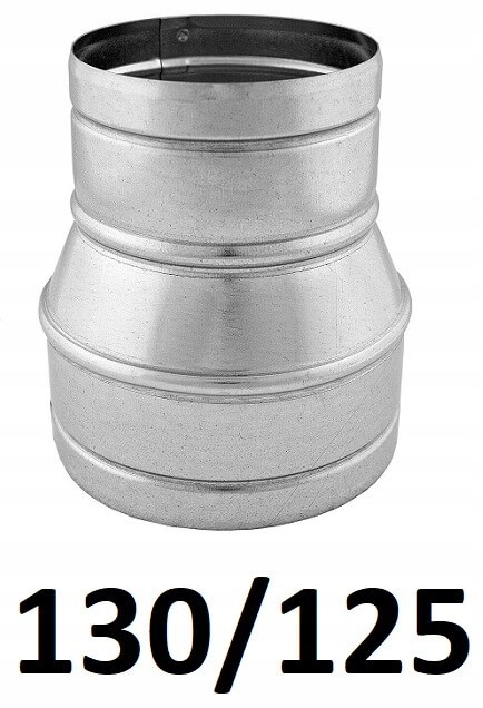 Redukcia pre spiro rúry 130/125 [mm] GALVANIZOVANÁ