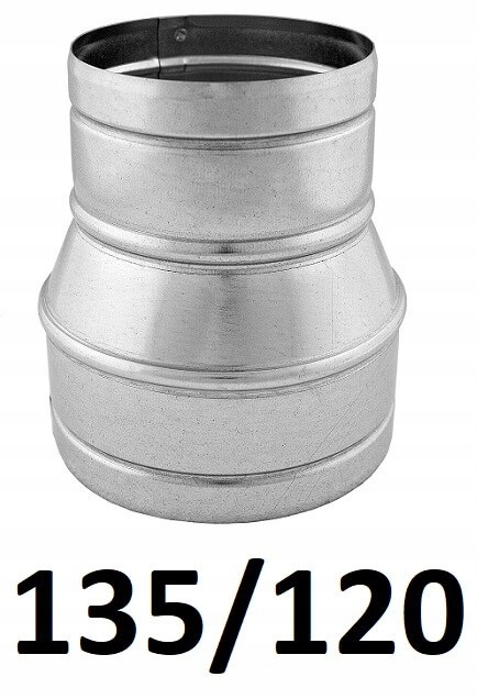 Redukcia pre spiro rúry 135/120 [mm] GALVANIZOVANÁ