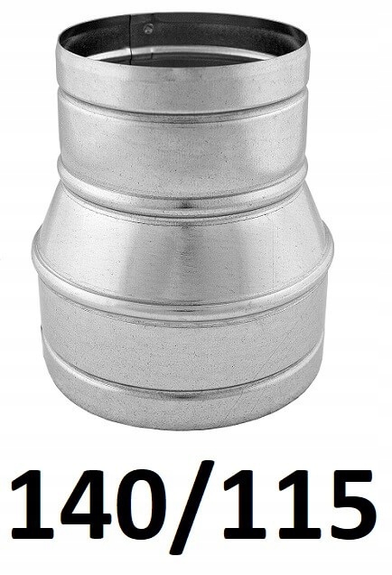 Redukcia pre spiro rúry 140/115 [mm] GALVANIZOVANÁ