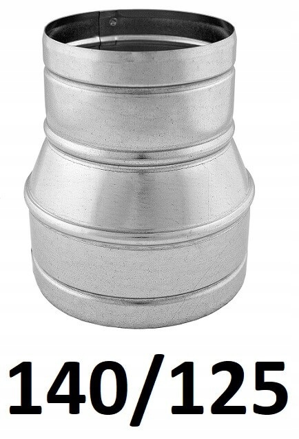 Redukcia pre spiro rúry 140/125 [mm] GALVANIZOVANÝ