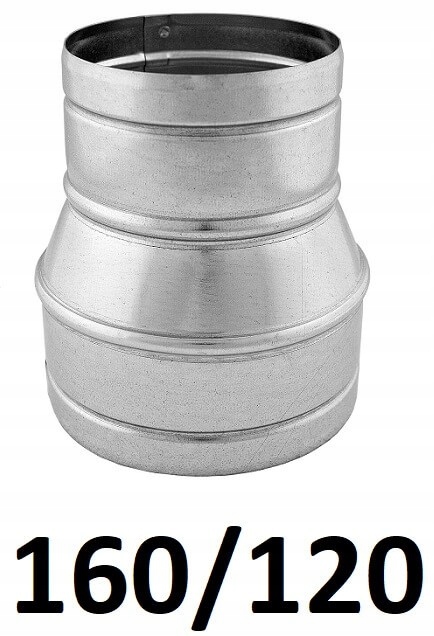Redukcia pre spiro rúry 160/120 [mm] GALVANIZOVANÁ