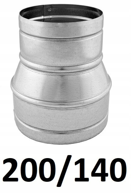 Redukcia pre spiro rúry 200/140 [mm] GALVANIZOVANÁ