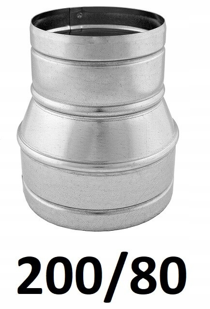 Redukcia pre spiro rúrky 200/80 [mm] GALVANIZOVANÁ