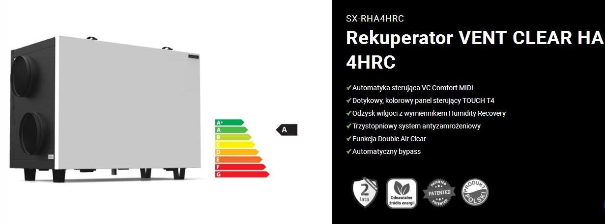 Rekuperátor - VENTILÁTOR CLEAR HA4HRC rekuperátor plus montáž