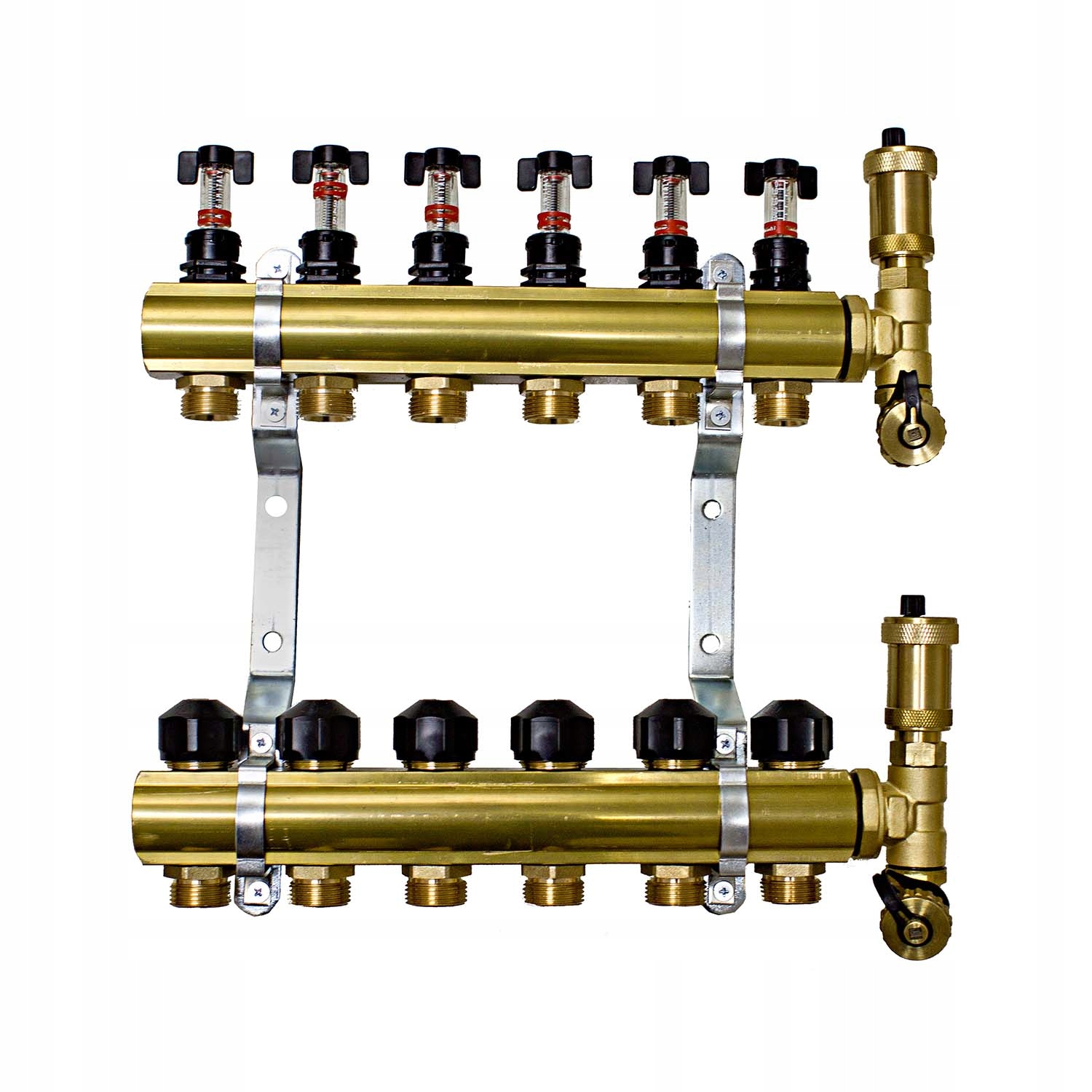 4-podlahové mosadzné potrubie + vsuvka 3/4 × 16
