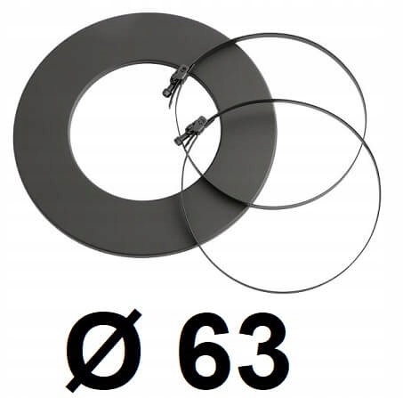 Rozeta + 2 pásky 63 [mm] ČIERNA