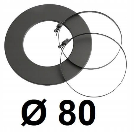 Rozeta + 2 pásky 80 [mm] ČIERNA