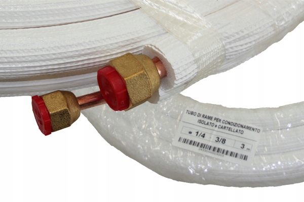 Potrubie 1 / 4 × 3 / 8 (TWIN) s izoláciou a maticou (3 m)
