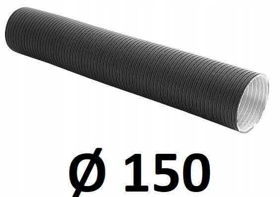 Spiro hliníková rúrka 150 [mm] / ČIERNA