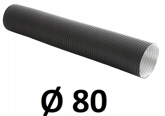 Spiro hliníková rúrka 80 [mm] / ČIERNA