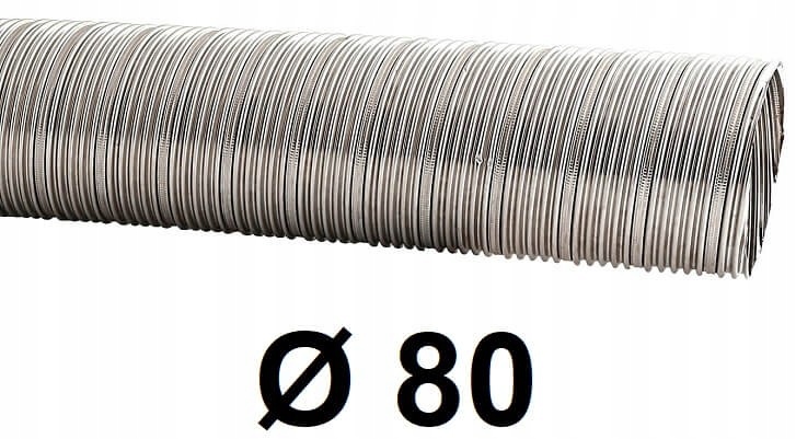 Krbová vložka - Špirálová rúra z nehrdzavejúcej ocele 80 mm / 7 [m]