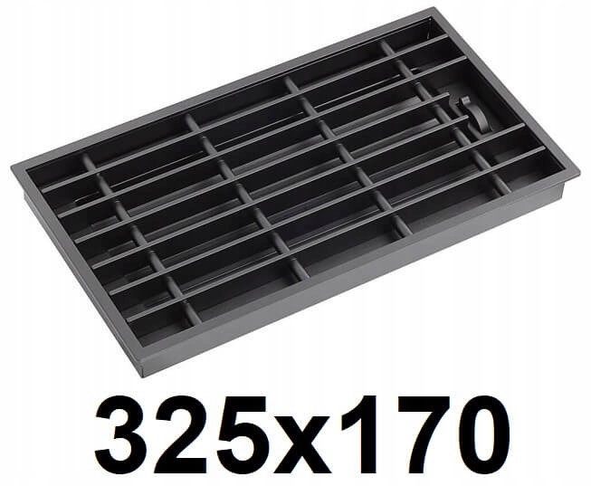 Vetracia mriežka - Krbový rošt 325x170 [mm] ČIERNY
