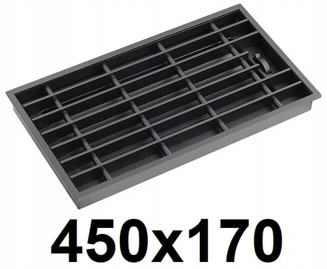 Vetracia mriežka - Krbový rošt 450x170 [mm] ČIERNY