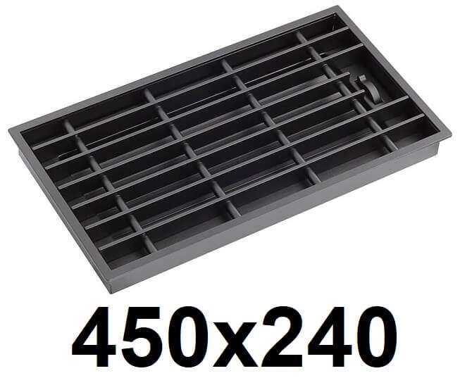 Vetracia mriežka - Krbový rošt 450x240 [mm] ČIERNY
