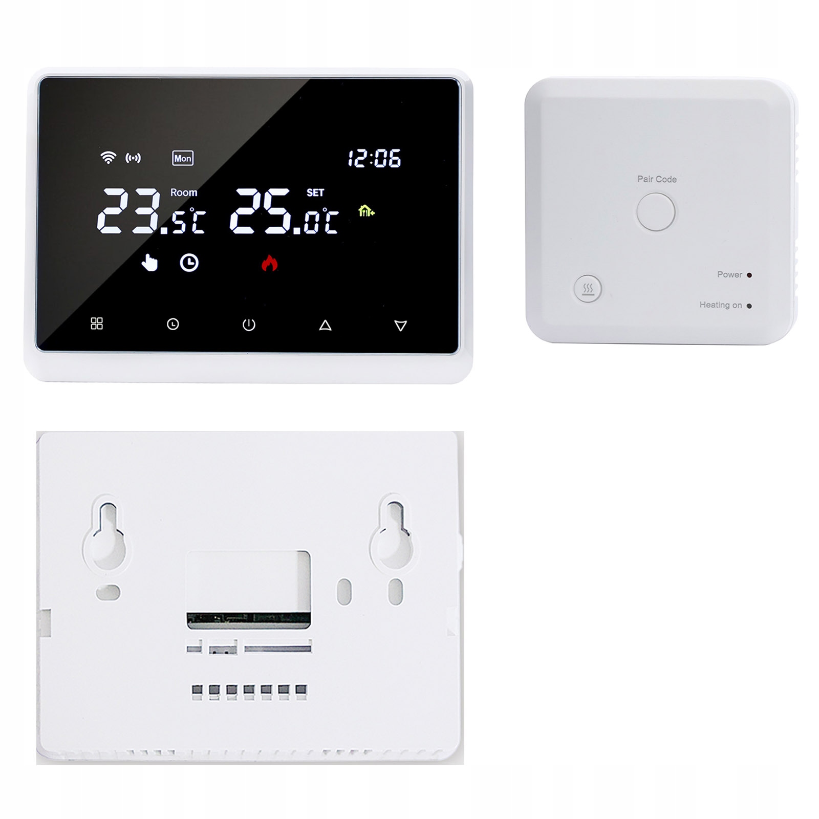 WiFi rádiový termostat pre podlahové kúrenie, bojler voda/elektrina/plyn
