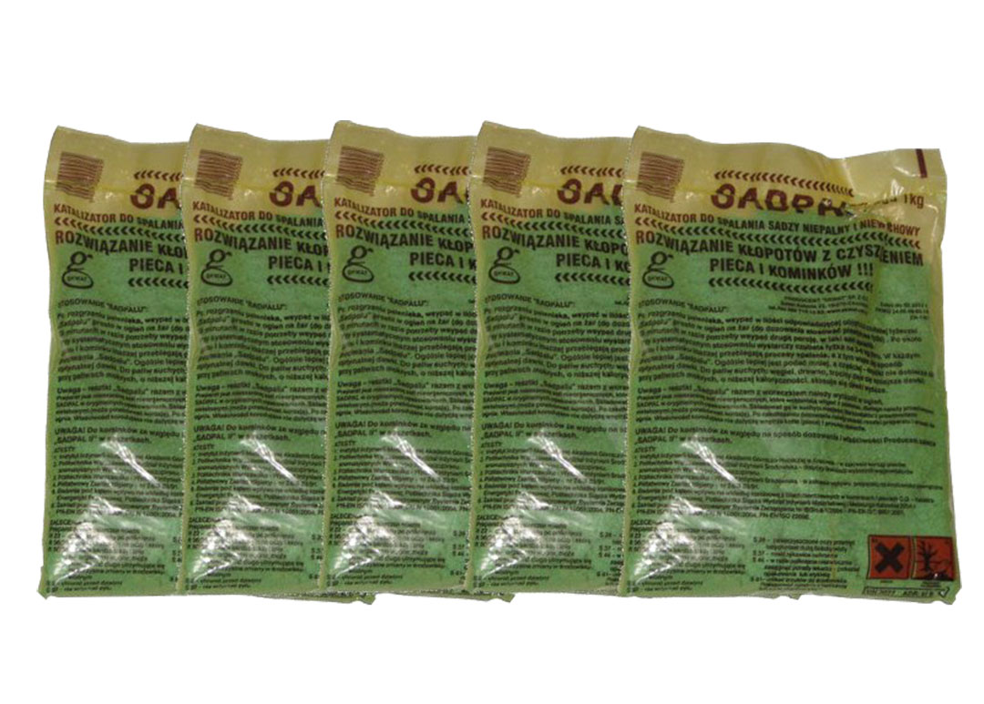 SADPAL 5 × 1 kg pre katalyzátor spaľovania sadzí v kachliach