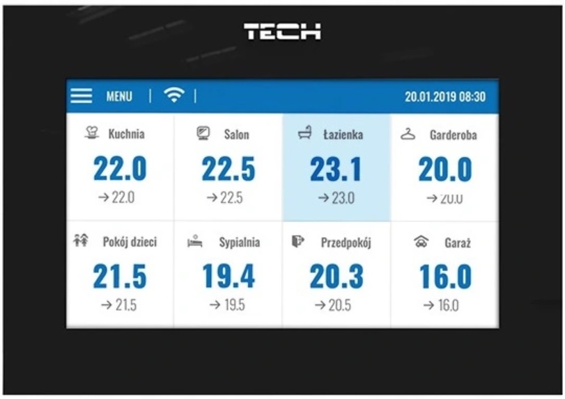 Ovládač ohrievača ST-16S wifi čierna 16 zón