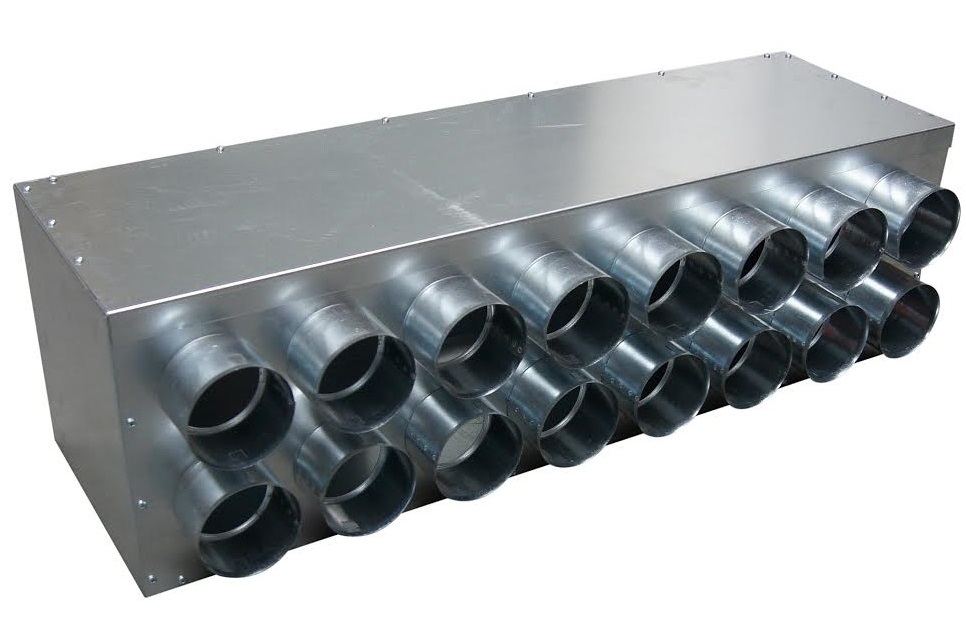Rekuperátor – Prechodová skrinka 200 / 18 × 75 GREENFLEX + piny