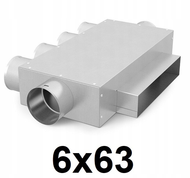 Rekuperátor – Rekuperačný box 250 × 50 / 6 × 63 [mm]